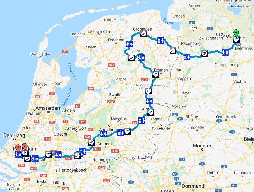 Route Roparun Bremen